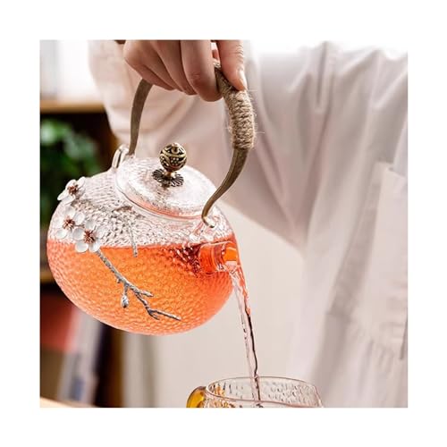Tetera de vidrio con patrón martillado Plum Blossom miniatura 4