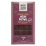 Yogi Super Foods Vegan White Chocolate Acai Bar, Healthy & Organic for Energy Boost made with Acai Berry, Raw Cacao Butter, Gluten Free Oats, Sweetened with Panela Sugar, Granola and Macadamia - 1 Bar
