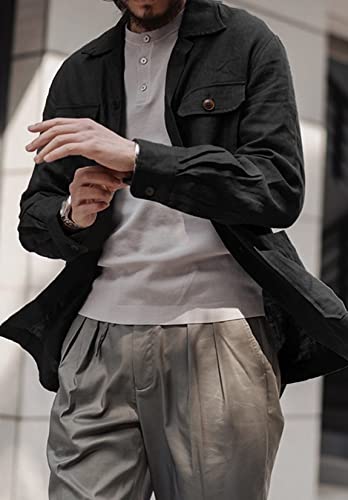 Men's Sport Coats Blazers Linen Suit Jacket Casual Vintage Blazer for Men3