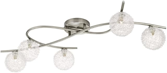 Massive Zinna 5 Spotlight Ceiling Bar Nickel and Brass Plated (Includes 5 x 28 Watts G9 Bulb)