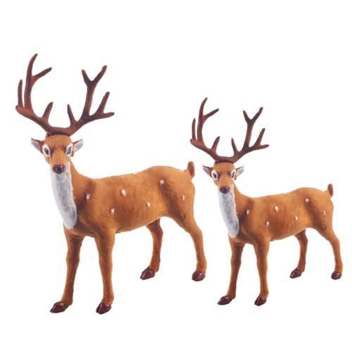 MAGICLULU 2 Stück Weihnachtliche Hirschfiguren Aus Dekoration Für...