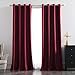 MIULEE 2 Panneaux Doux Velours Rideau Occultant Thermiques Réglage de la Température Rideaux à Oeillets Élégant Décoration pour Chambre Salon 140x245cm Bordeaux