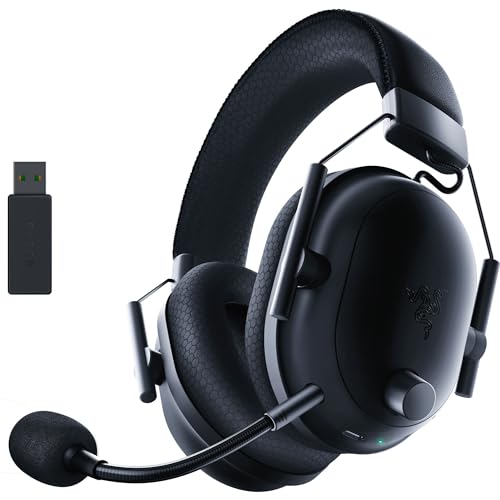 Razer BlackShark V2 Pro Wireless Gaming Headset 2023 Edition: Detachable Mic – Pro-Tuned FPS Profiles – 50mm Drivers – Noise-Isolating Earcups w/Ultra-Soft Memory Foam – 70 Hr Battery Life – Black
