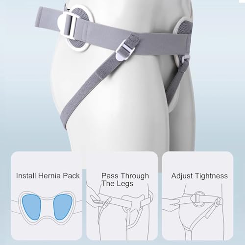 Faja para hernia inguinal unisex ajustable con almohadillas miniatura 5