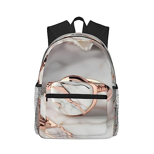 Sac à dos universitaire ergonomique marbre blanc pour soulager vos trajets quotidiens