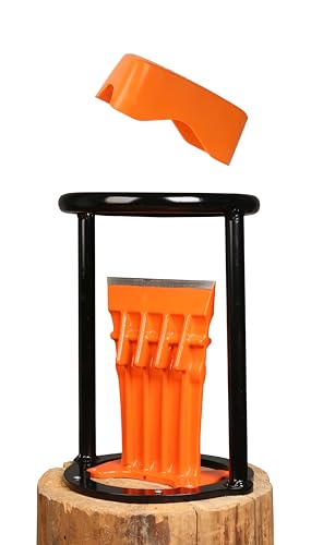 SPEED FORCE Firewood Kindling Log Wood Splitter – No Axe! Wedge Point Splits Firewood. Kindling Splitter with Safety Base Guard