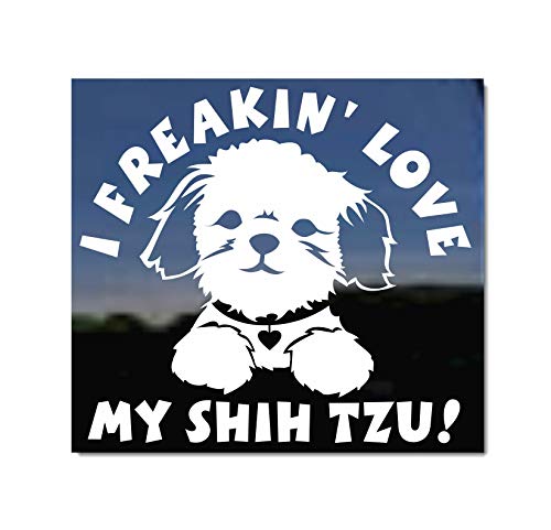 I Freakin' Love My Shih Tzu Puppy Face Decal | Nickerstickers® Vinyl Dog Window Car Truck Rv Decal Sticker #TOP20