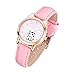VILLCASE - Orologi per Bambini, con Motivo a Gatto, in Pelle, Stile Casual, Idea Regalo