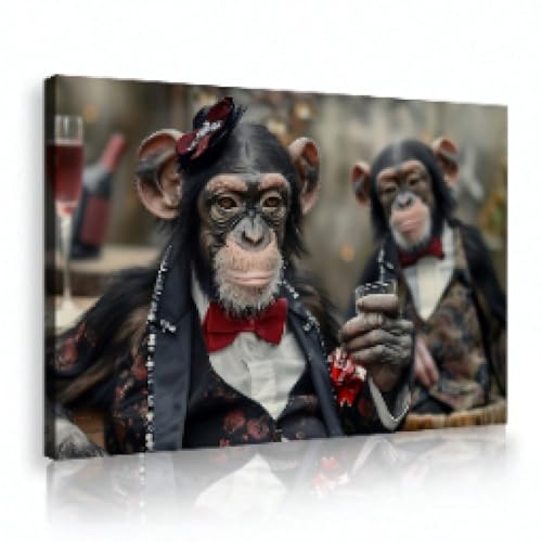 Tableau toile gentleman gorilla peinture murale premium encadrée