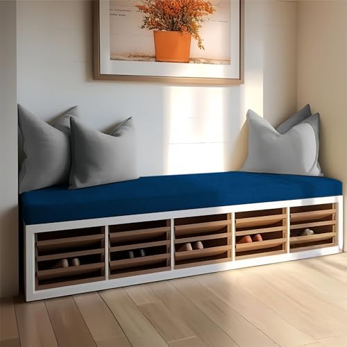 Coussin de banc en mousse bleu fini les fesses douloureuses sur le bois