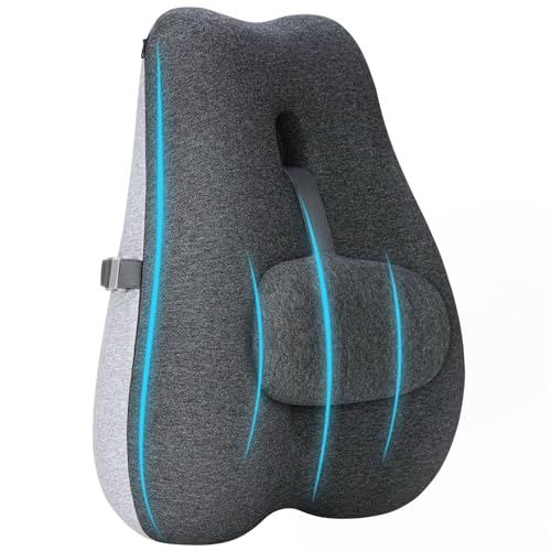 Recopilación de Oficina al mejor precio. 45 NUBILY Soporte Lumbar para Silla de Oficina, Respaldo para Asiento Auto, Respaldo Silla Oficina, Cojín Trasero Espuma Aliviar el Dolor de Espalda, Adecuado Automóvil y Hogar
