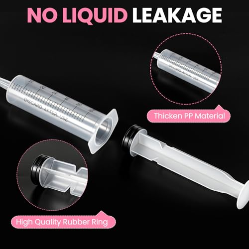 Image of 18 PCS 60ml Oral Syringe With Cap, Plastic Syringes without Needle for Medicine Dropper, Feeding Pets, Liquid Measuring, Handicrafts, Individually Sealed, Luer Slip