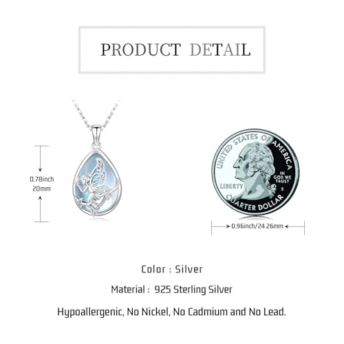 Fairy Necklace Gifts for Women 925 Sterling Silver Fairy Pendant Angel Elf Jewelry Gifts for Daughter4