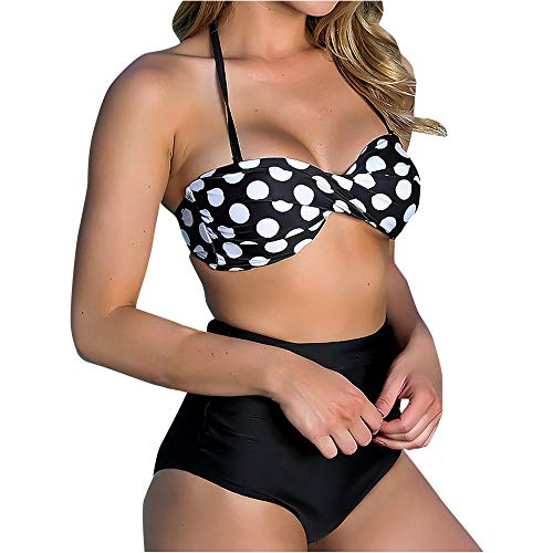 Maillot de bain deux pièces haut de gamme au design chic moucheté