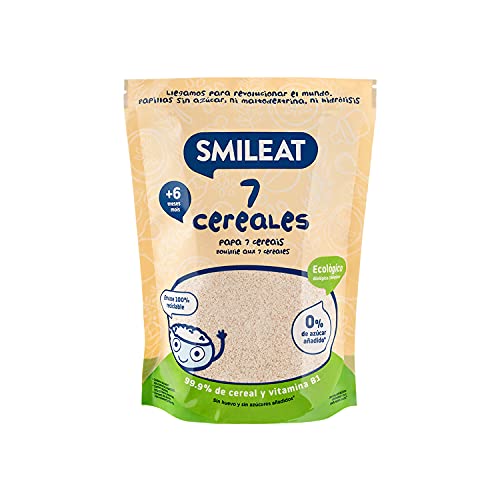PSmileat - Papilla Ecológica 7 Cereales, Ingredientes Naturales - A Partir de los 6 Meses, tamaño 200g Cover