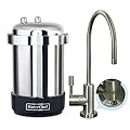 WaterChef U9000 Premium Under-Sink Water Filtration System w/Intelligent Monitor & Designer Series Faucet (Brushed Nickel), NSF/ANSI Certified for 78 Contaminants, 1,000 Gal., Stainless, Made in USA