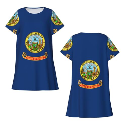 Chemise de nuit légère imprimée Idaho avec manches courtes douces