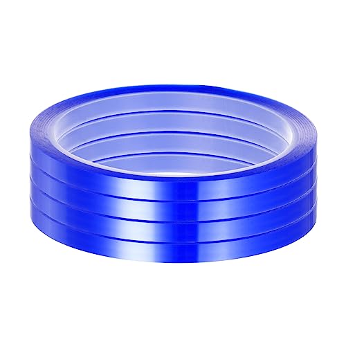 Image of HARFINGTON 4 Rolls Heat Tape High Temperature Heat Resistant Tape 6mmx33m(108ft) Sublimation Thermal Heat Transfer Tape for Sublimation Press No Residue, Blue