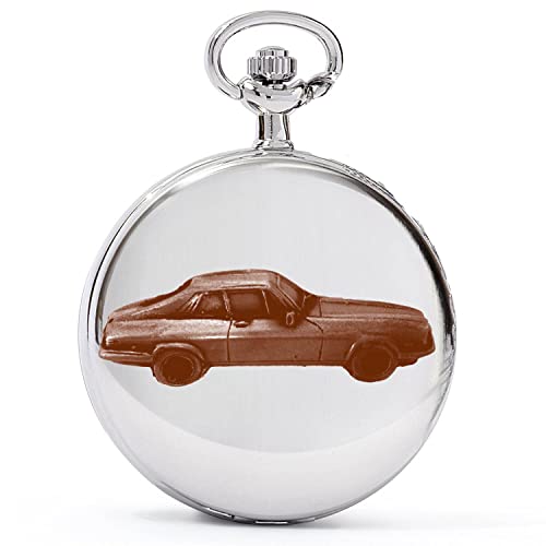 Montre gousset à quartz homme voiture sport XJS coupé boîtier argenté ref105