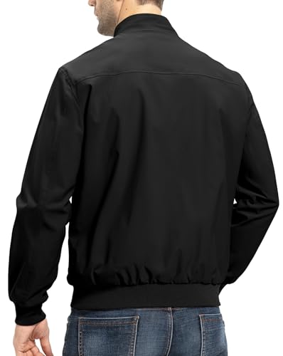 Rdruko Men's Lightweight Jackets Casual Fall Stylish Windbreaker Light Dress Zip Up Coat with 3 Pockets3