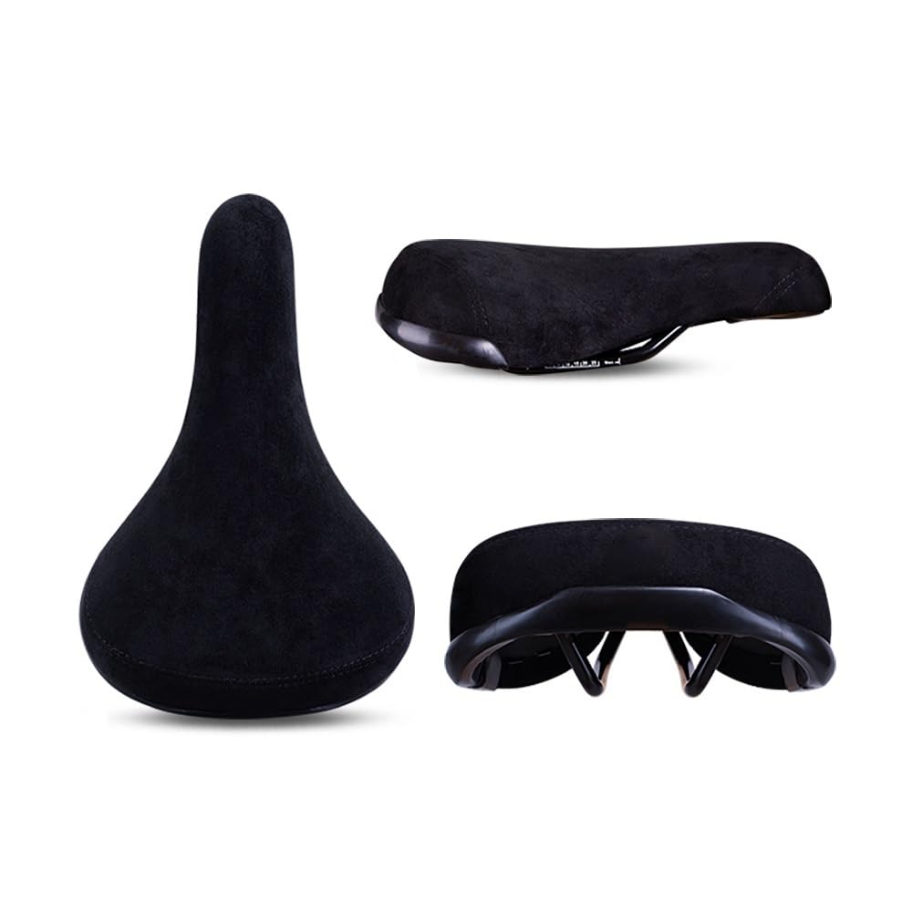 JIASHUNHE Bike Seat Bicycle Saddle Black Seat For Bicycles Flannelette Bike Seats 8mm Rail(43003)