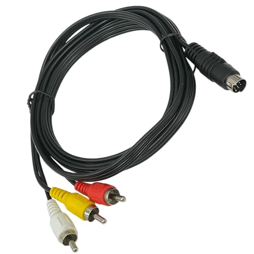Câble convertisseur S-vidéo mâle 4 broches vers 3 RCA mâle pour connecter les ordinateurs portables avec connecteurs S-Vidéo 4 broches à TV, DVD, HDTV et lecteurs CD (1,5 m) 51CH073
