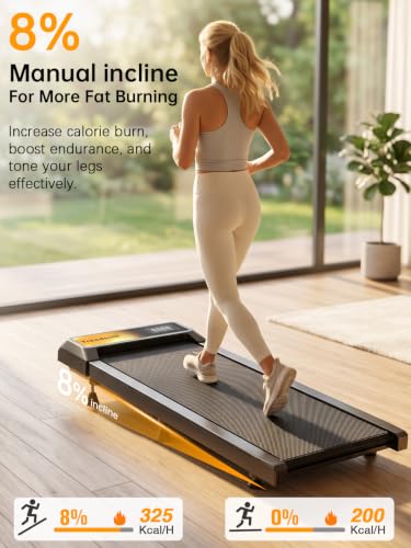 Walking Treadmill Pad with Adjustable 8% Incline for Home Office