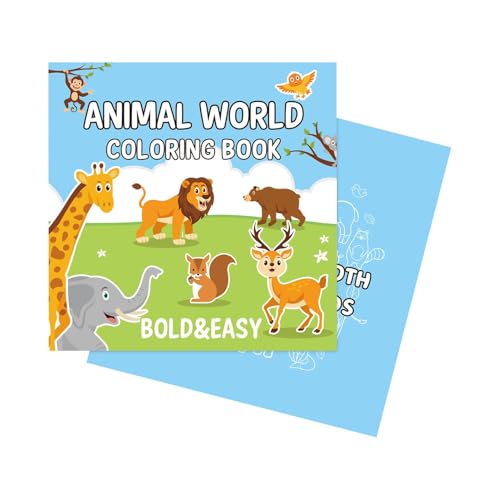 Libro da colorare sugli animali, Libro da colorare per adulti Animali | Libro degli scarabocchi di viaggio | Libro di scarabocchi da colorare da 40 fogli. Disegni facili e semplici per il relax per ra