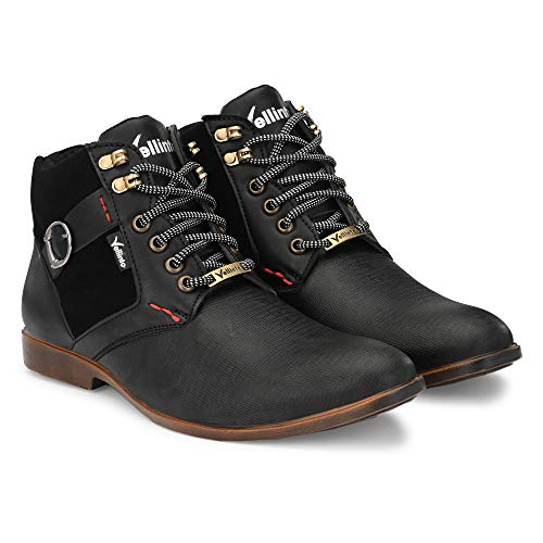 Image of Vellinto Mens Plyutherene Leather Sporty Casual with Strong Grip Boots Shoes for Man