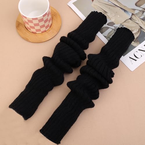 1pair Retro Y2k Pile Socks Women's Spring and Autumn Solid Color Leg Cover Over Knee JK Legs Protector Long Socks2