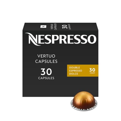Nespresso Capsules Vertuo, Double Espresso Dolce, 30-Count Espresso Pods, Brews 2.7 oz.
