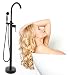 Produktbild SHIOUCY Standarmatur Armatur Badewanne Set Freistehend Wannenarmatur Brause Wannen Schwarz Mischbatterie Wasserhahn Wasserfall Dusche Wasserhahn