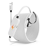 Syntech リンクケーブル 6M 充電付き、Meta Quest 3S/Quest 3/Quest 2/Pico 4 に対応、別の充電ポート付き VR リンクケーブル、USB 3.0 から Type C コード ライト PC/SteamVR 用