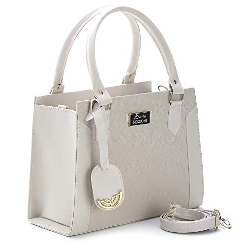 Kit 2 Bolsas, Bolsa Feminina Tipo Sacola Grande+ Bolsa Quadrada Ana Pessoni (Creme)