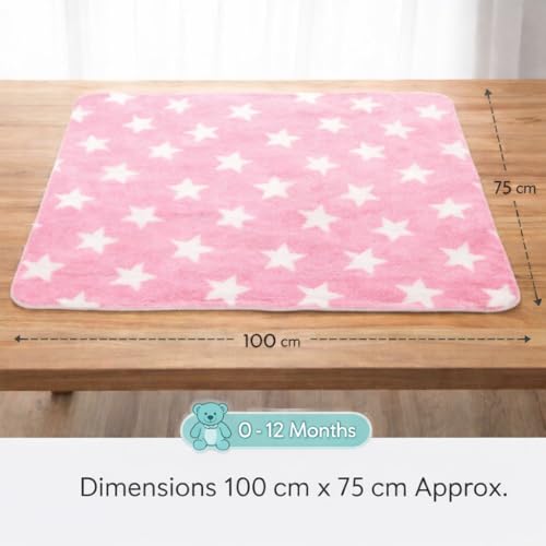 Image of BRANDONN New Born All Season Ultrasoft Wrapper Sheet Baby Blanket for Babies (Pink & Blue) Pack of 2, Length 100 cm x Width 75 cm, 0-12 Month