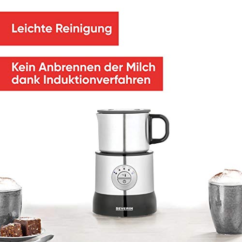 SEVERIN Induktions-Milchaufschäumer, elektrischer Milchaufschäumer ohne Anbrennen, spülmaschinengeeigneter Milchschäumer… – Bild 3