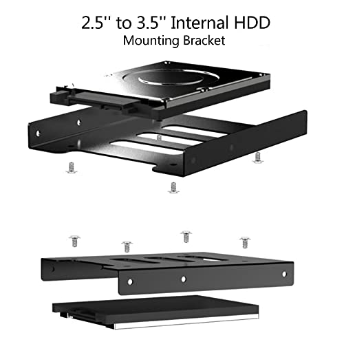 DEEPFOX Mounting Kit- 2.5 to 3.5 Hard Drive Adapter Internal Hard Drive Mounting Kit,for 2.5 Inch SSD Laptop Drives & 3.5 Inch Housing Slot [SATA and Power Cables included] - Image 4