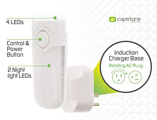 Capstone Lighting 3-in-1 6 LED Power Failure Light, Rechargeable Flashlight, and Plug in Night Light (Pack of 6) - Portable and Compact, Ideal for Use at Home and in Weather Emergencies