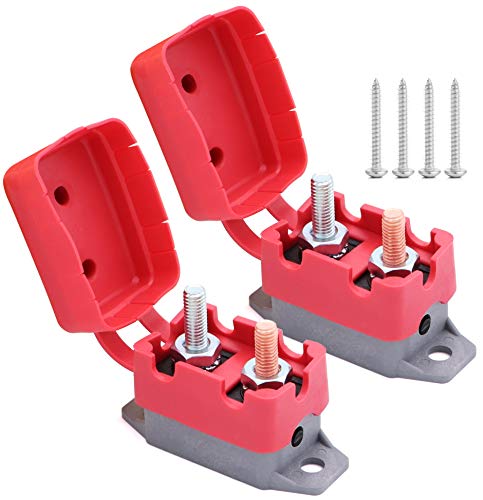 2pcs 12V/24V 30A Manual Reset Circuit Breaker with Cover Stud Bolt Type