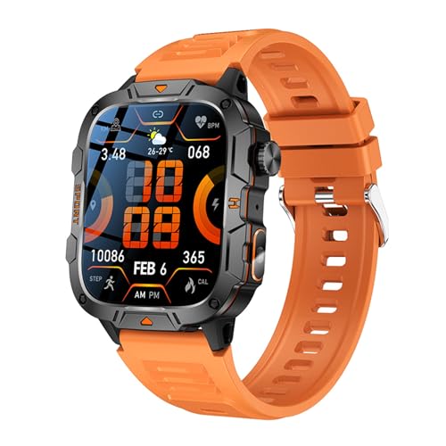 Montre intelligente sports de plein air 1,96" IP68 noir et orange