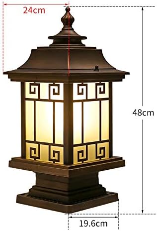 Miniatura 3 de XBWEI - Lámpara de poste para jardín, villa de patio, luces de columna, luces de patio, lámpara al aire libre, E27, terraza, luz de calle,