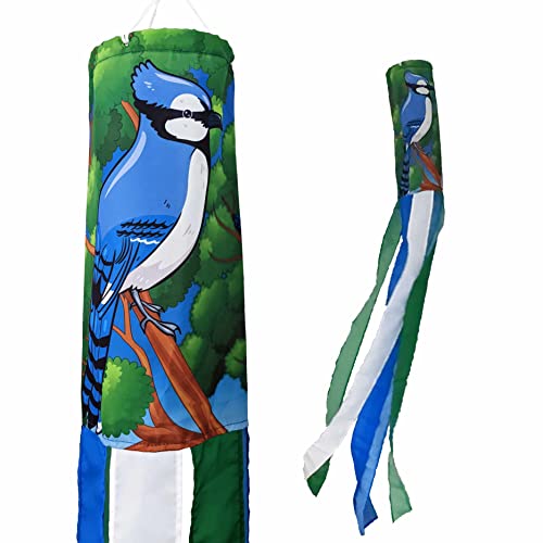 Madrona Brands Blue Jay Bird Windsack - langlebige Outdoor-Hängedekoration - 152,4 cm Cover