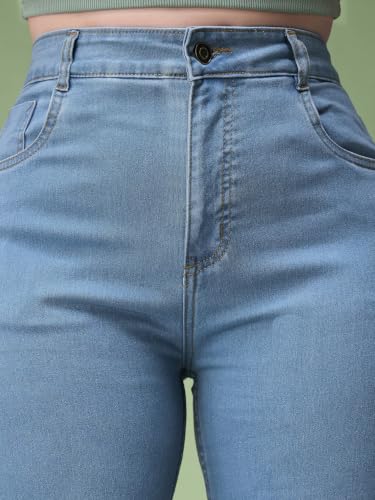 Image of Miss Chase A+ Women's Wide Leg High Rise Regular Length Stretchable Denim Jeans