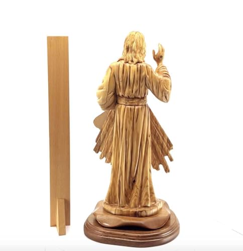Estatua Divina Misericordia tallada en madera miniatura 6