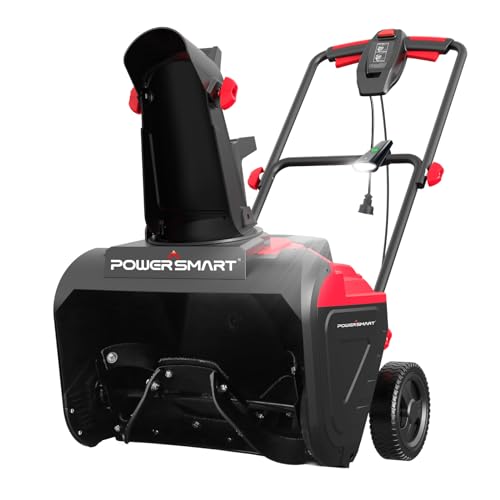 PowerSmart Electric Snow Blower - 21 in. Corded Snow Blower with 15-Amp Motor and LED Light