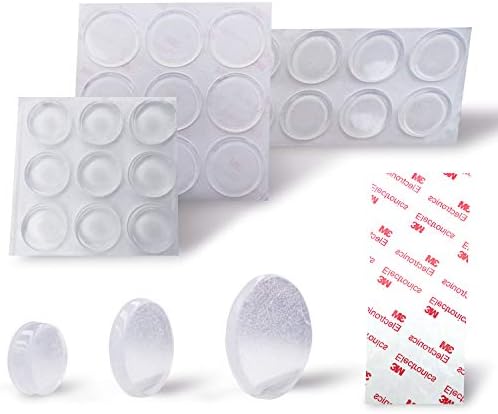Uni-Fine Transparent Silicone Pad, 3 Size Clear Rubber Feet Self-Adhesive Elastic Door Bumper Non-Slip Noise Dampening Pads for Doors/Cabinets/Vases/Electronic Equipment, 150Pcs
