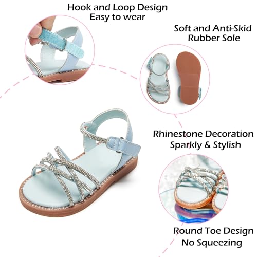 Image of PHIRAMIN Toddler Flower Girl Sandals - Girl Dress Shoes Toddler Little Kid Wedding Party