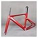 Carbon Fiber Track Bike Frame Fixed Gear Racing Metallic Red Paint Rear Hanger(Fork with Hole,Size 57cm)