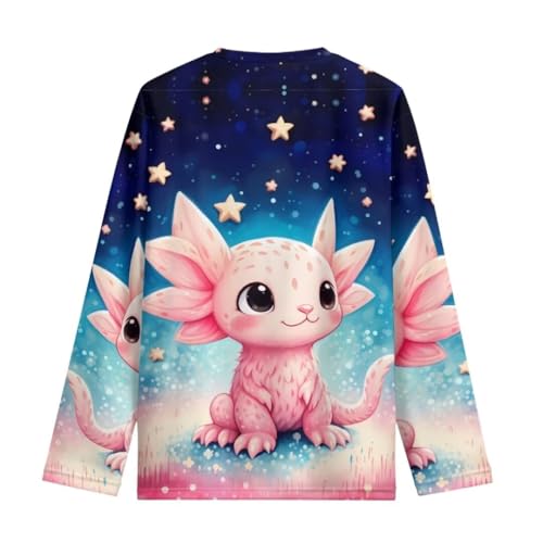 Image of Long Sleeve Shirts for Girls Winter Tops 3-16t Cartoon T Shirts for Fall Clothes
