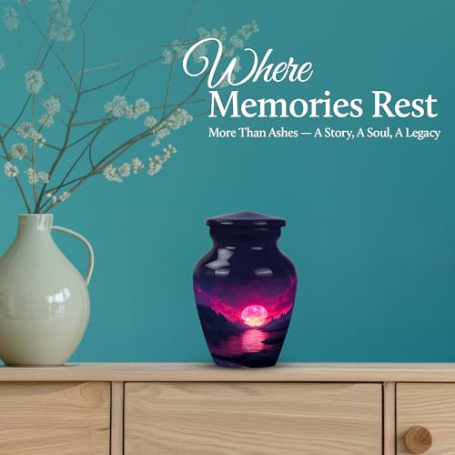 Image of Beach Urn - Memorial Keepsakes for Human - 3 Inch - Pack of 2 - Urns for Ashes for Men & Women - Funeral Urn for Ashes - Decorative Urns for Human Ash